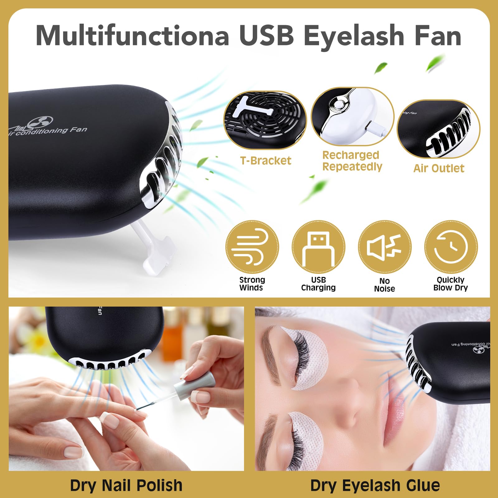 VISCOO lash fan helps speed up drying and keeps sessions tidy.