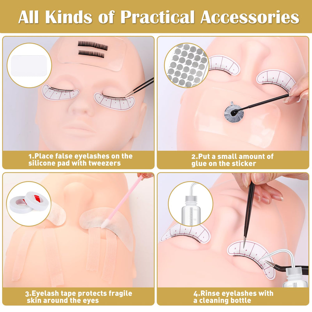 VISCOO silicone pad provides a reusable surface for safe eyelash practice.