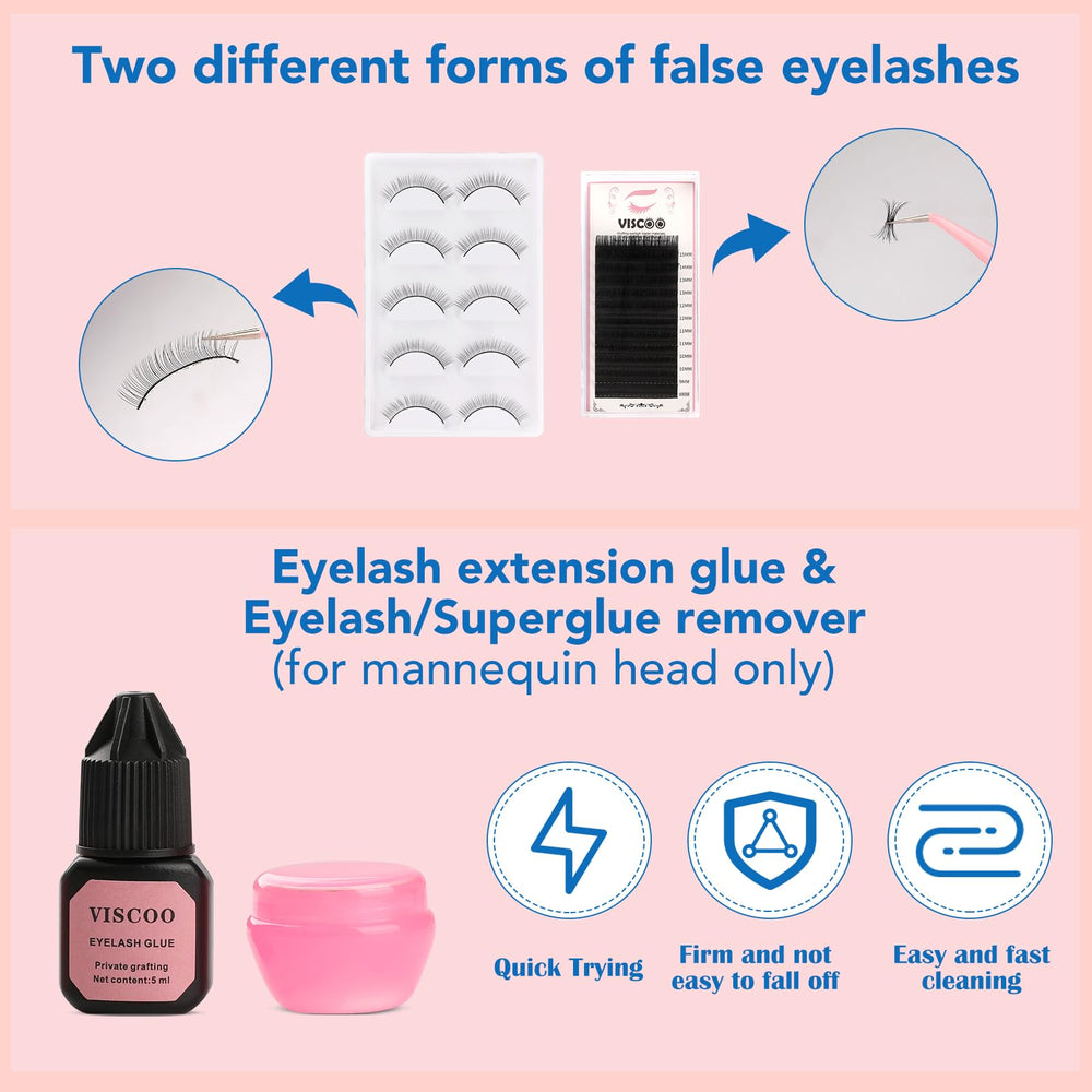 Viscoo stainless steel tweezers offer precise grip for small lash control.