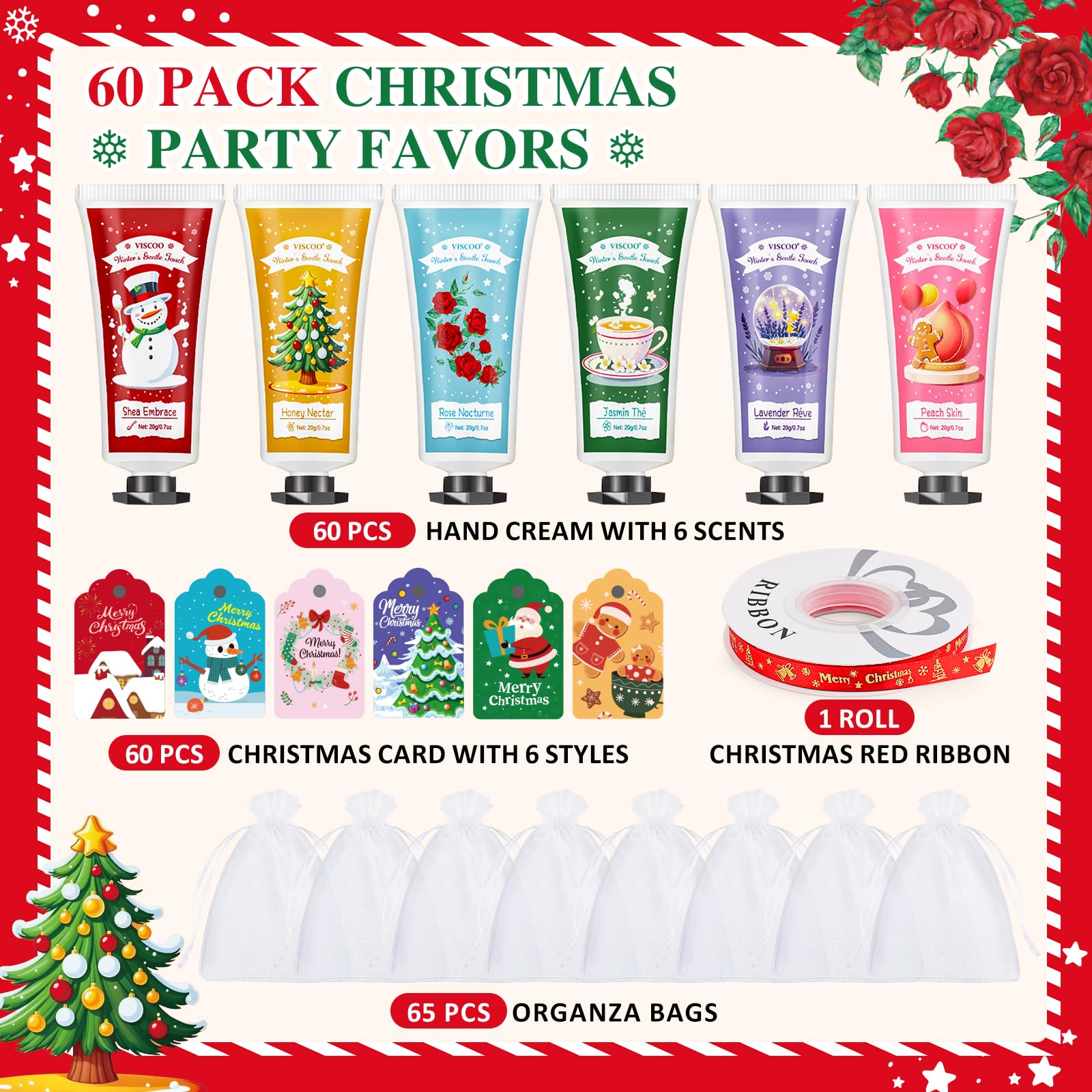VISCOO organza gift bags present bulk hand cream gifts with elegant packaging