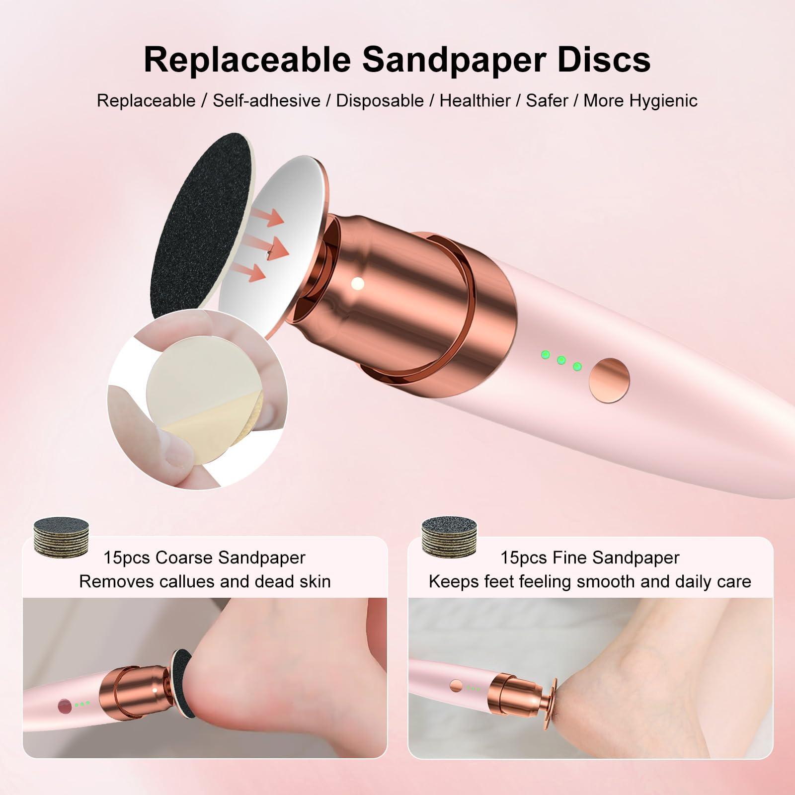 VISDOLL foot file compact design for quick home pedicures.