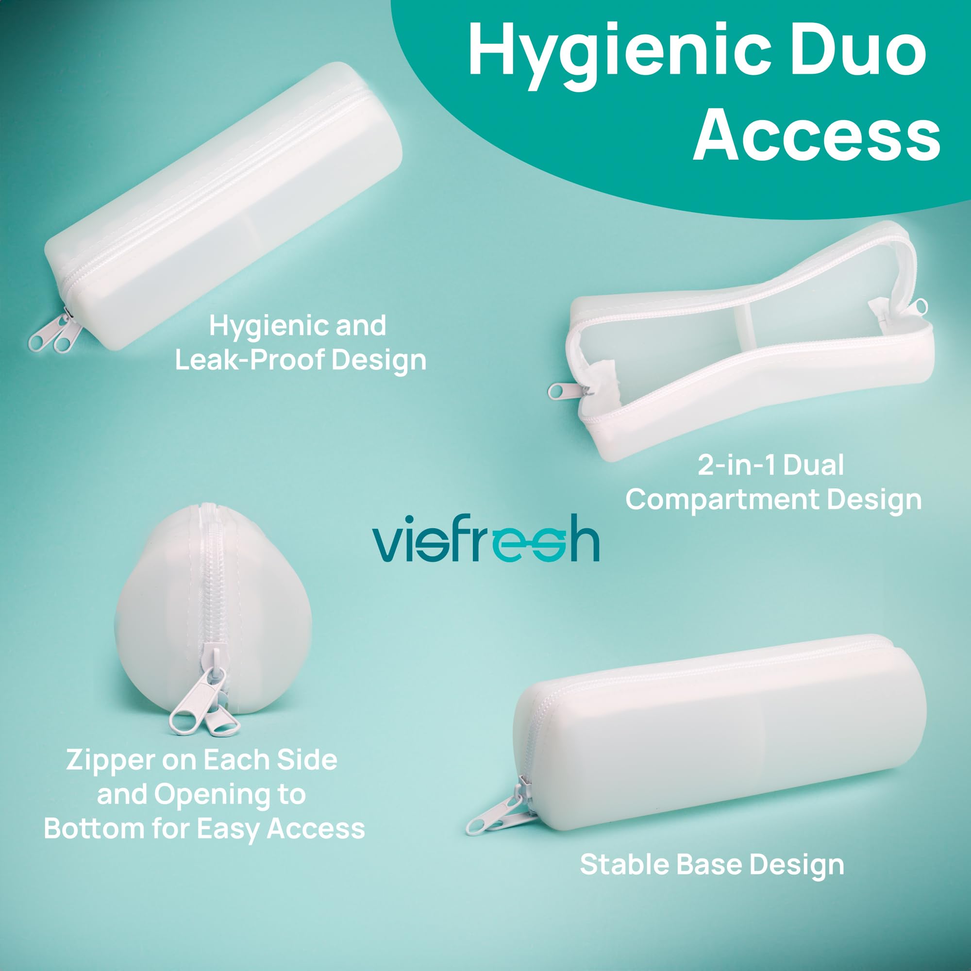 Visfresh cotton round swab travel case high capacity holds hundreds of qtips and cotton pads.