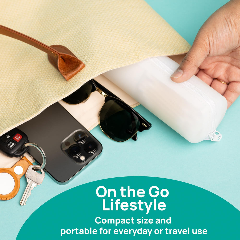 Visfresh cotton round swab travel case waterproof silicone shell protects contents in damp conditions.