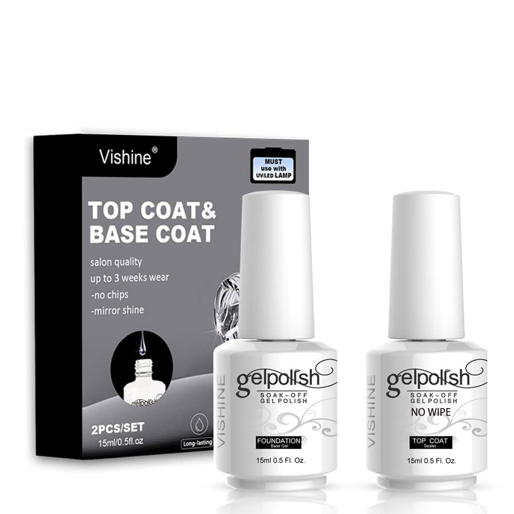 Vishine base coat 15ml bottle close-up for a smooth base and long-lasting manicure