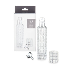 Viski martini atomizer glass canister for precise vermouth misting in cocktails.