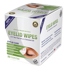 Visual Advantage Lunovus eyelid wipes cleanse debris and oils around the eyes.