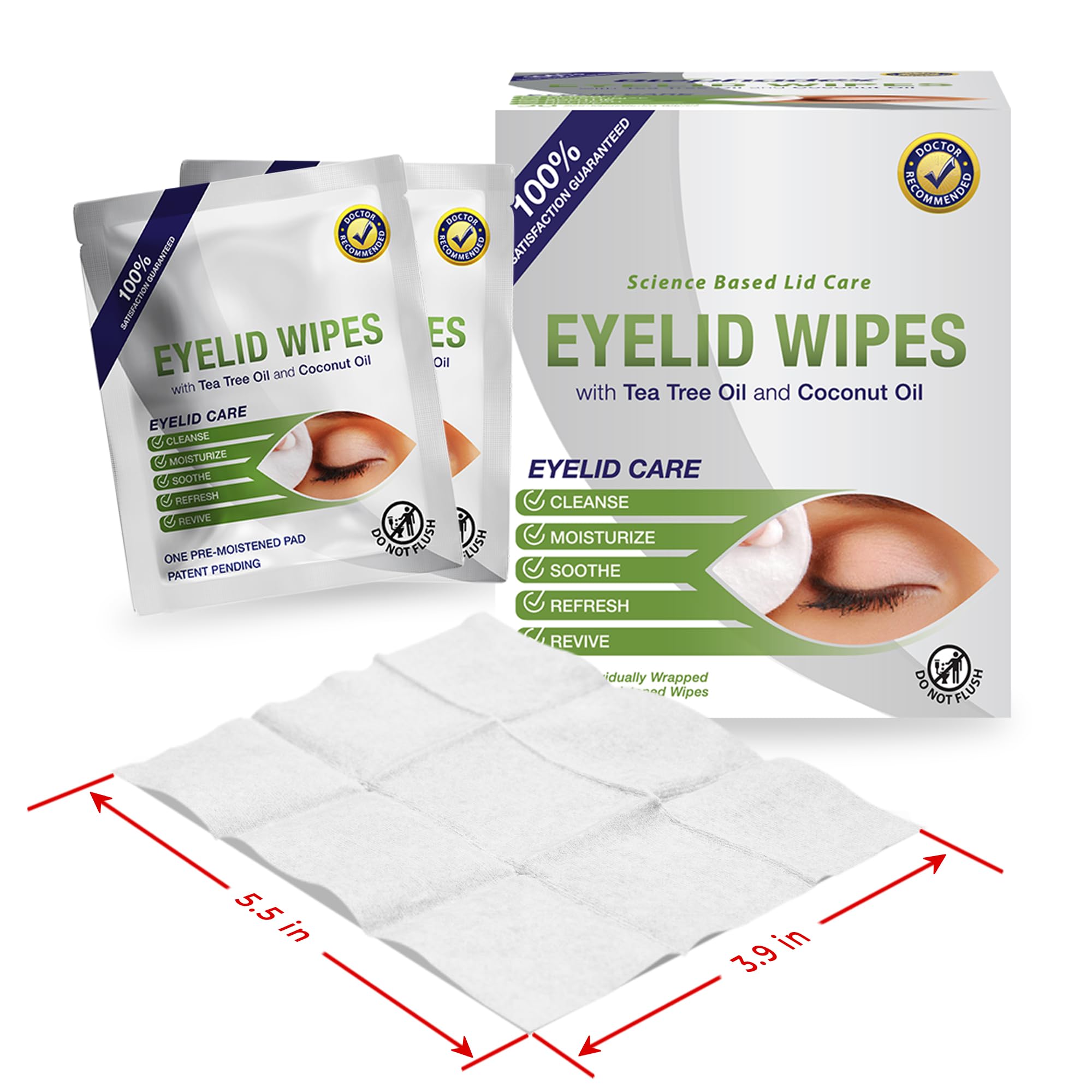 Visual Advantage Lunovus eyelid wipes used as makeup remover for gentle eye cleansing.