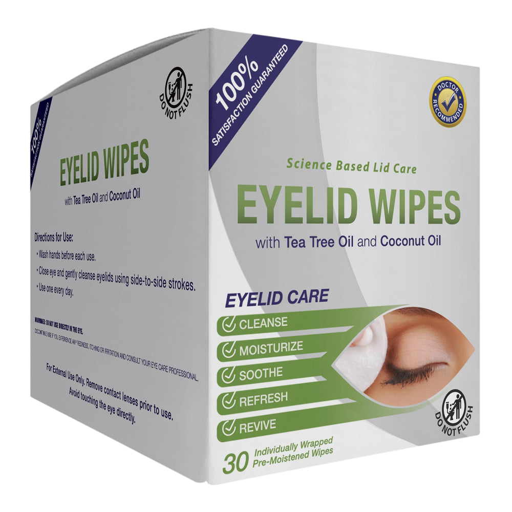 Visual Advantage Lunovus eyelid wipes portable box for on-the-go eye care.
