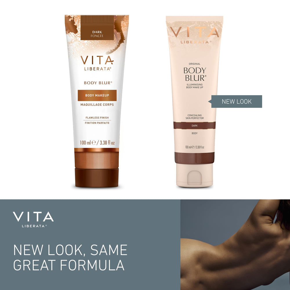 Vita Liberata Body Blur Dark texture shot emphasizes radiant, even-toned skin.