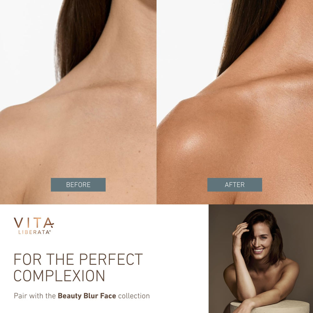 Vita Liberata Body Blur glow-finish close-up on radiant skin