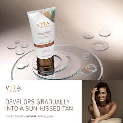 Vita Liberata Fabulous Gradual Tanning Lotion body-glow close-up highlights hydrating formula for natural-looking tan.