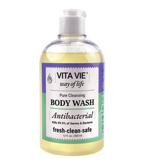 VITA VIE antibacterial body wash bottle-hero showcases refreshing cleanse for daily skin care.