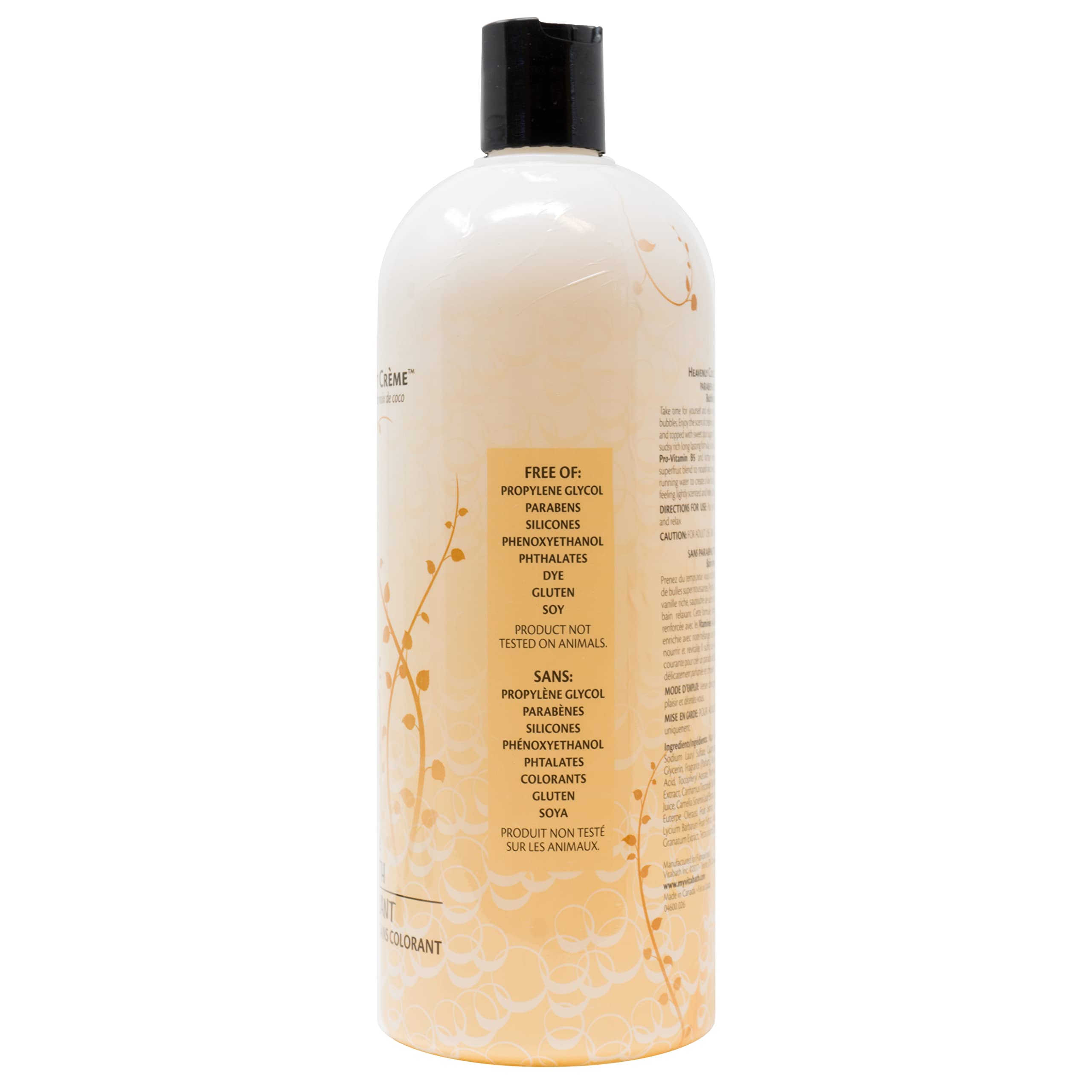 Vitabath Heavenly Coconut Creme Bubble Bath 65-year legacy mentioned on packaging