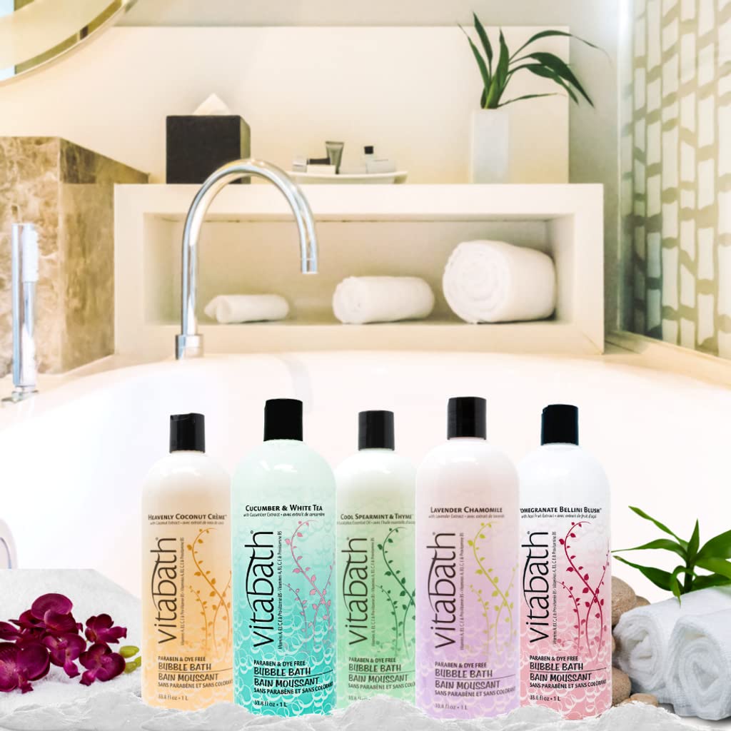 Vitabath Heavenly Coconut Creme Bubble Bath coconut-vanilla scent evokes relaxing bath ritual