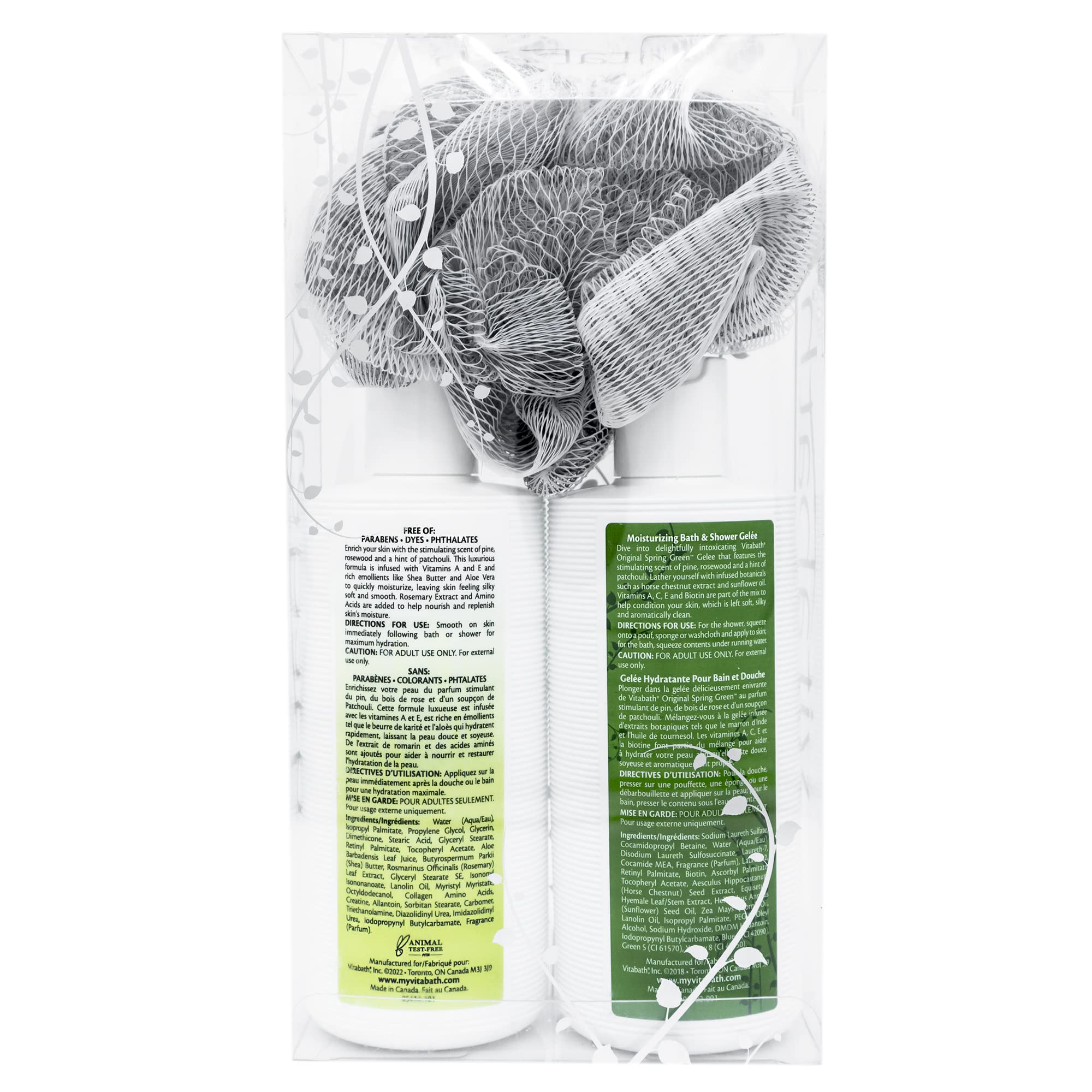 Vitabath Original Spring Green botanicals closeup showing vitamin-rich skincare ingredients