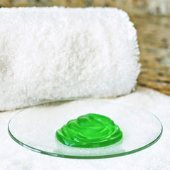 Vitabath Original Spring Green exfoliating pouf ready to gently buff and prep skin