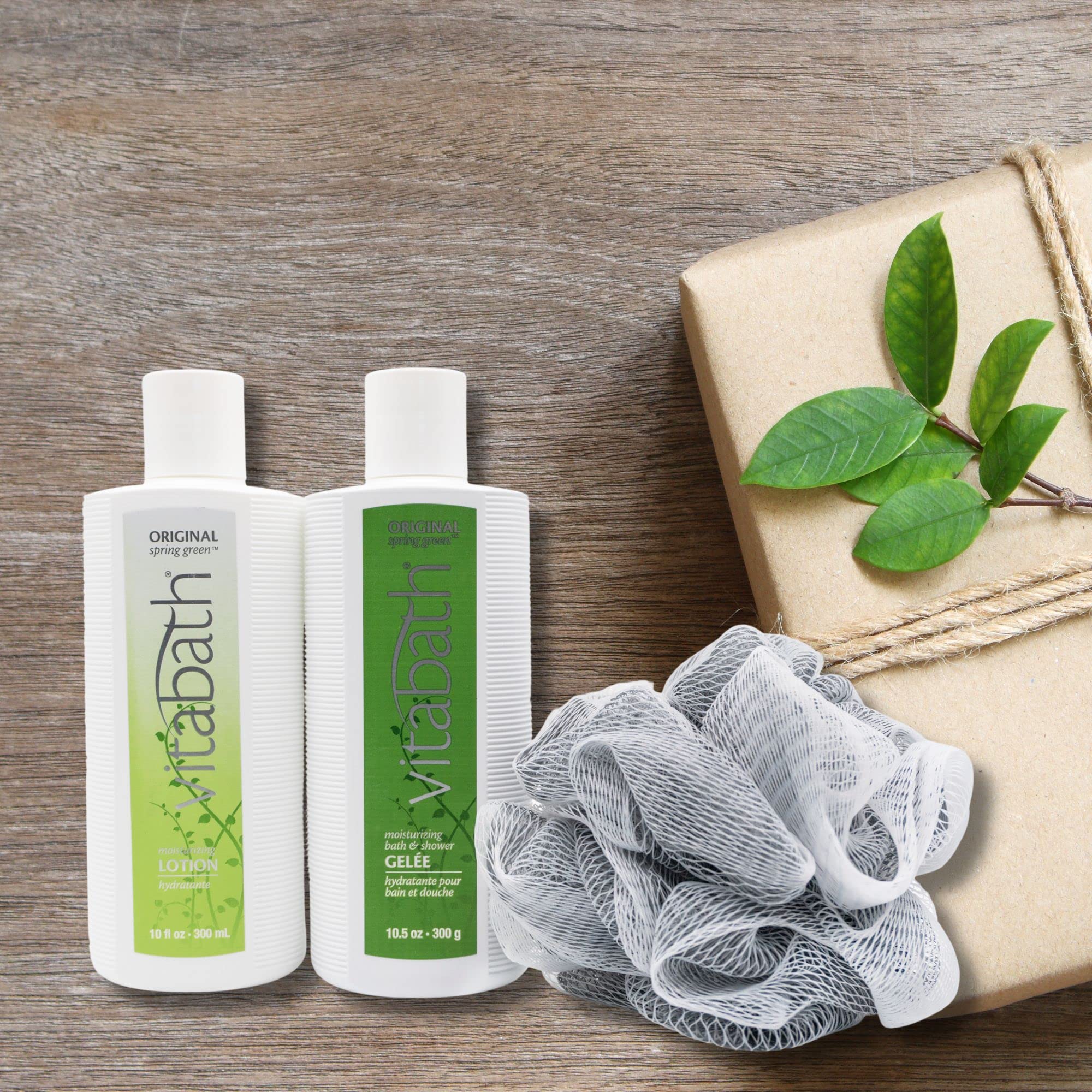 Vitabath Original Spring Green fragrance notes closeup highlighting pine, rosewood, patchouli