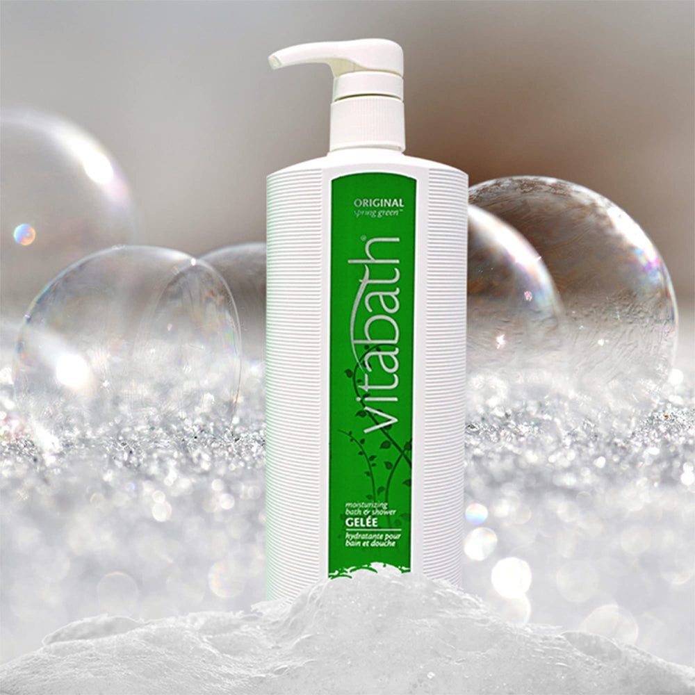 Vitabath Original Spring Green ingredients glow with botanical extracts and vitamins.