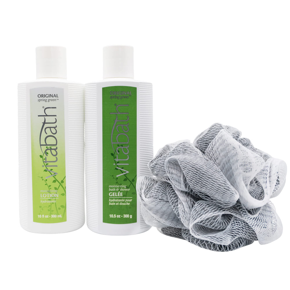 Vitabath Original Spring Green lotion bottle providing non-greasy hydration for dry skin