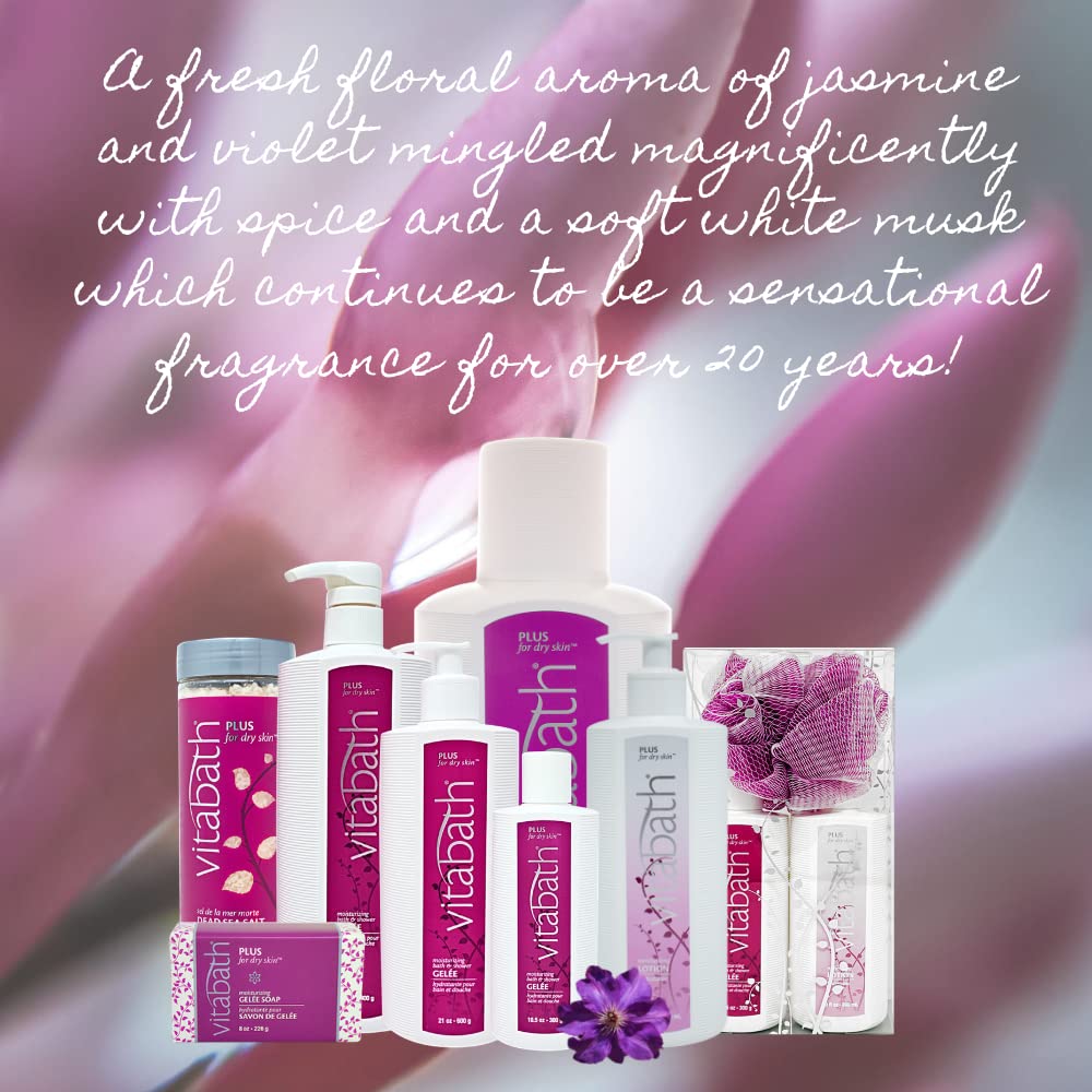 Vitabath Plus Dry Skin bath bubbles suggest a luxurious foaming soak experience.