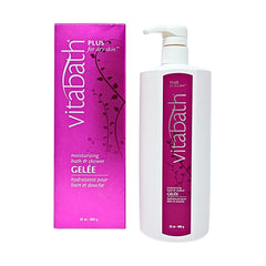 Vitabath Plus Dry Skin bottle pour shows luxurious hydrating cleanse for daily moisture.
