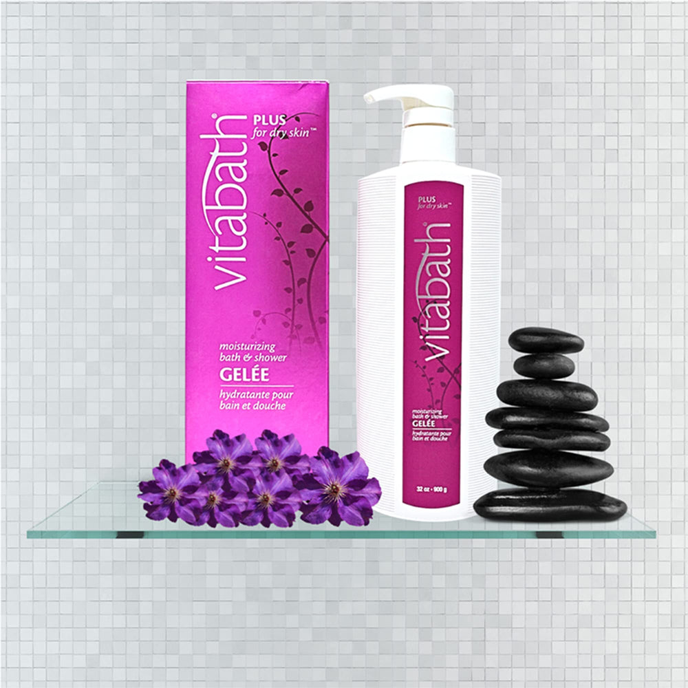 Vitabath Plus Dry Skin pump dispense makes daily cleansing easy and controlled.