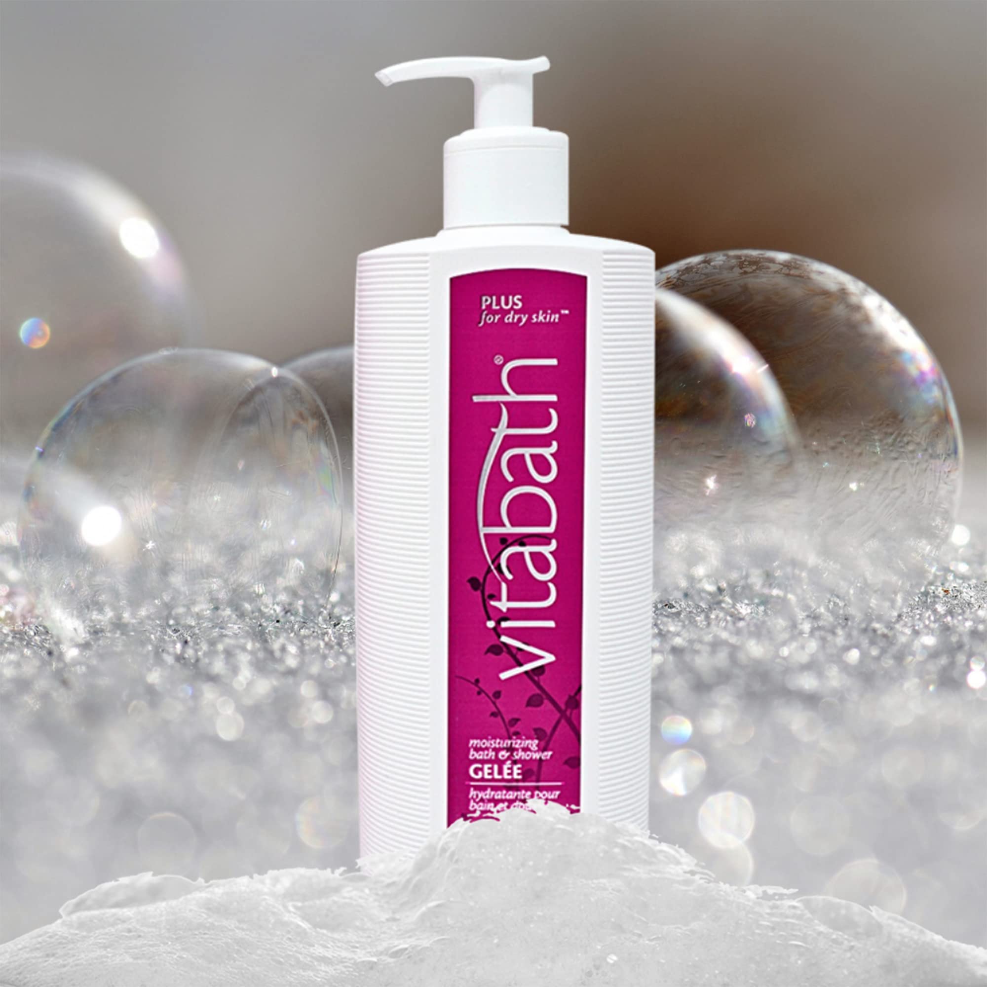 Vitabath Plus ingredients highlight horsetail extract and vitamins for conditioning skin.