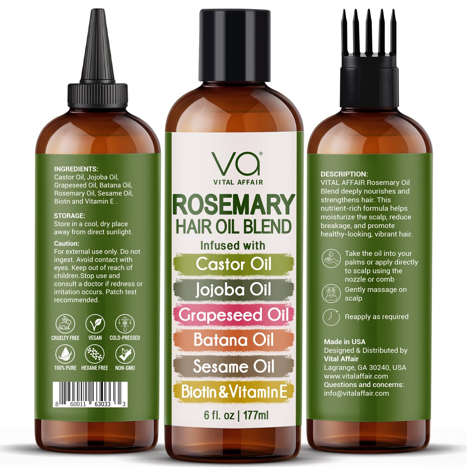 VITAL AFFAIR batana oil jar closeup showing premium scalp care blend.