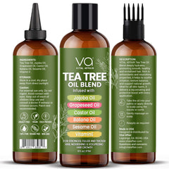 Vital Affair Tea Tree Oil scalp massage application demonstrates cooling, soothing benefits for itchy scalp.