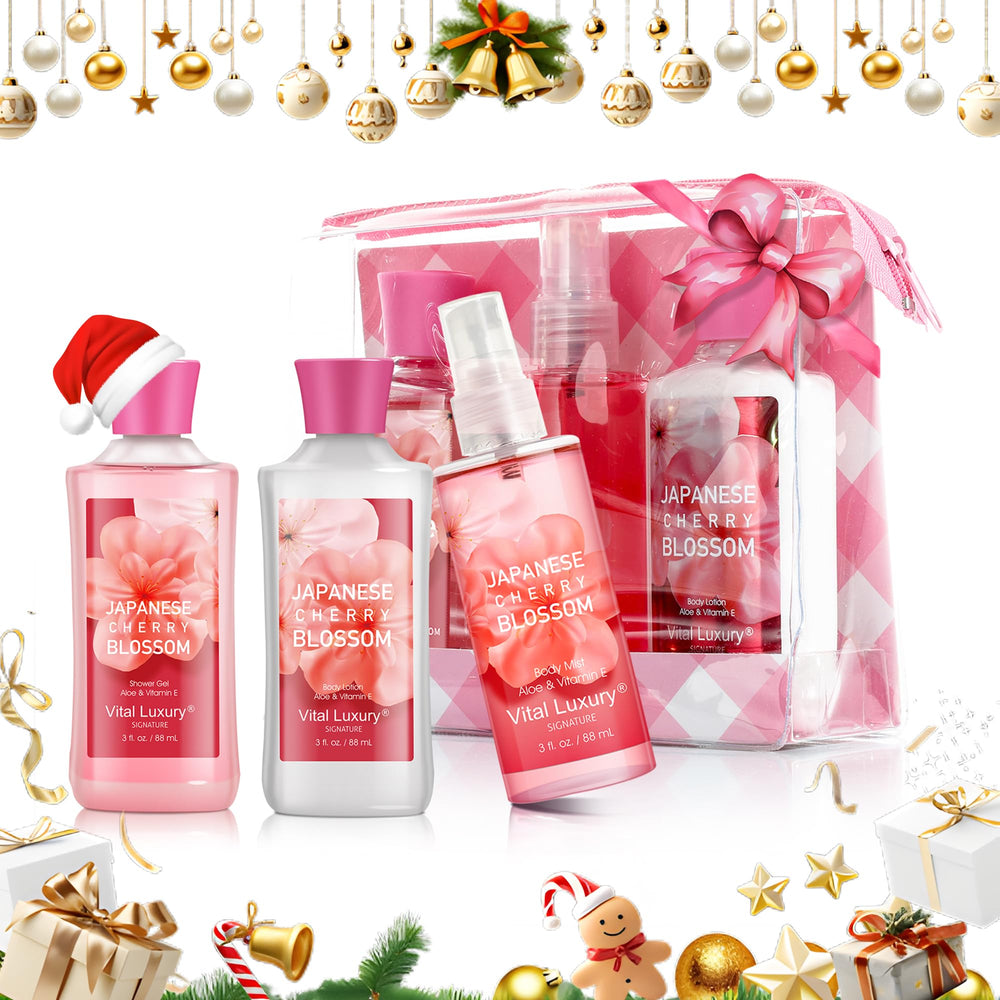 Vital Luxury cherry blossom shower gel bottle for at-home spa refreshment