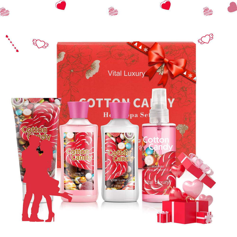 Vital Luxury Cotton Candy packaging close-up shows soft fragrance notes.