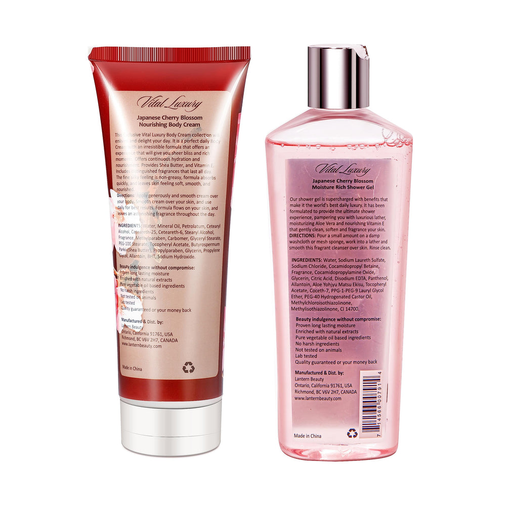 Vital Luxury Japanese Cherry Blossom body cream tube providing deep moisture