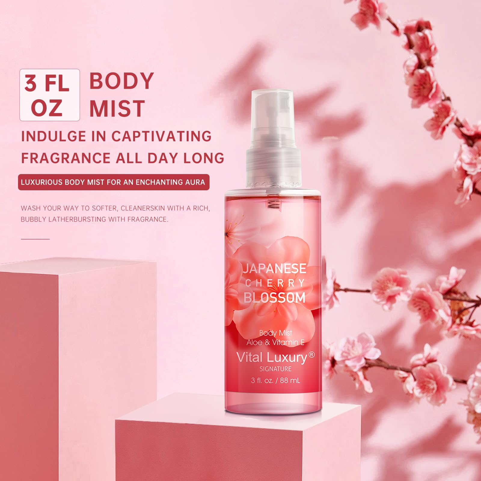 Vital Luxury natural ingredients illustration featuring shea butter and aloe