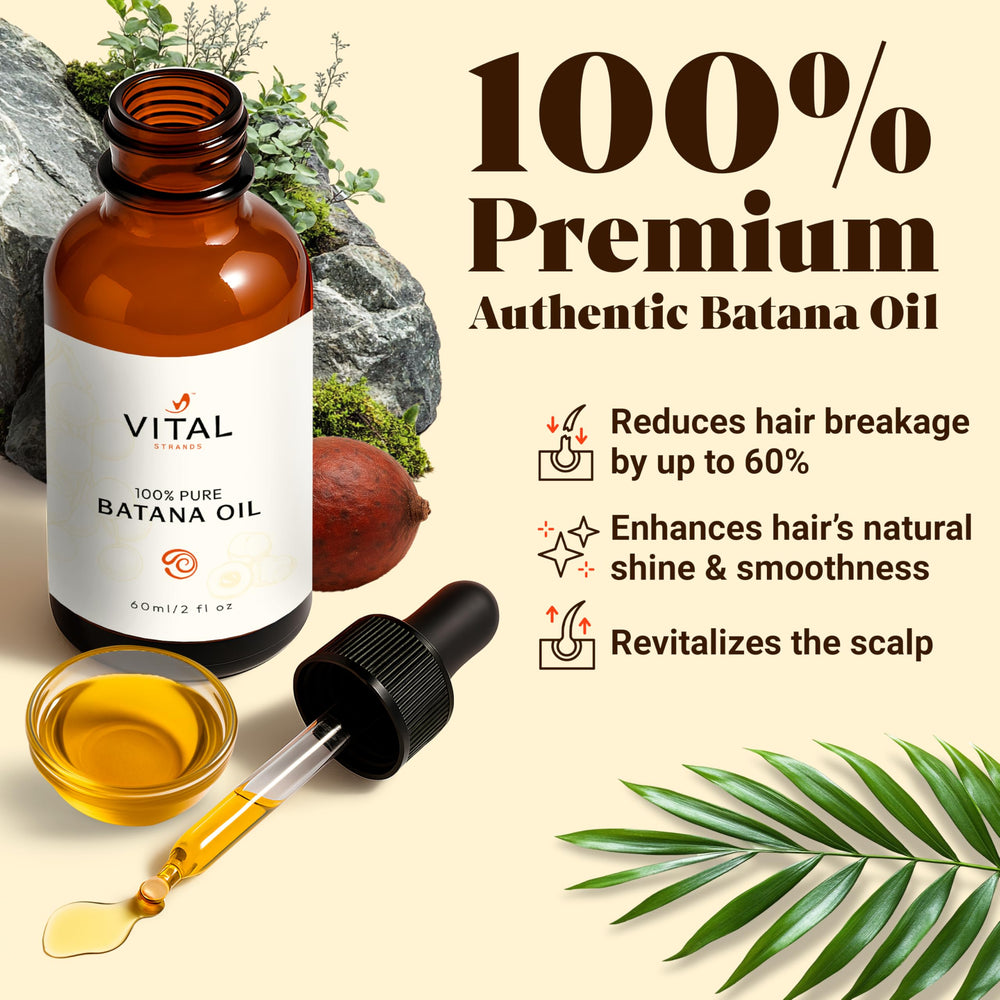 Vital Strands Batana Oil on dry, damaged hair before washing for deep conditioning.