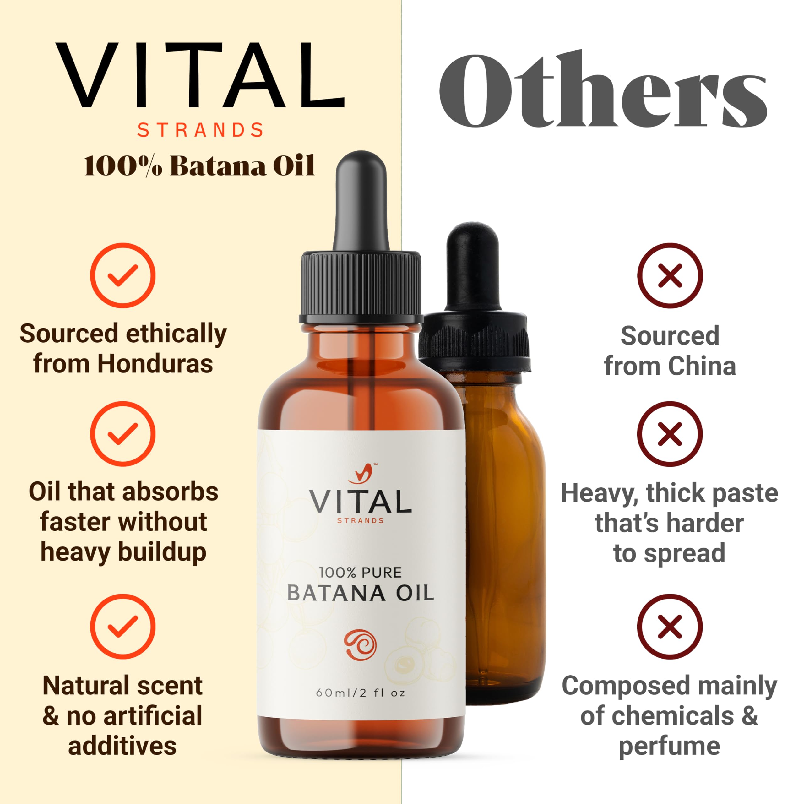 Vital Strands Batana Oil near thinning edges illustrates strengthening and regrowth support.