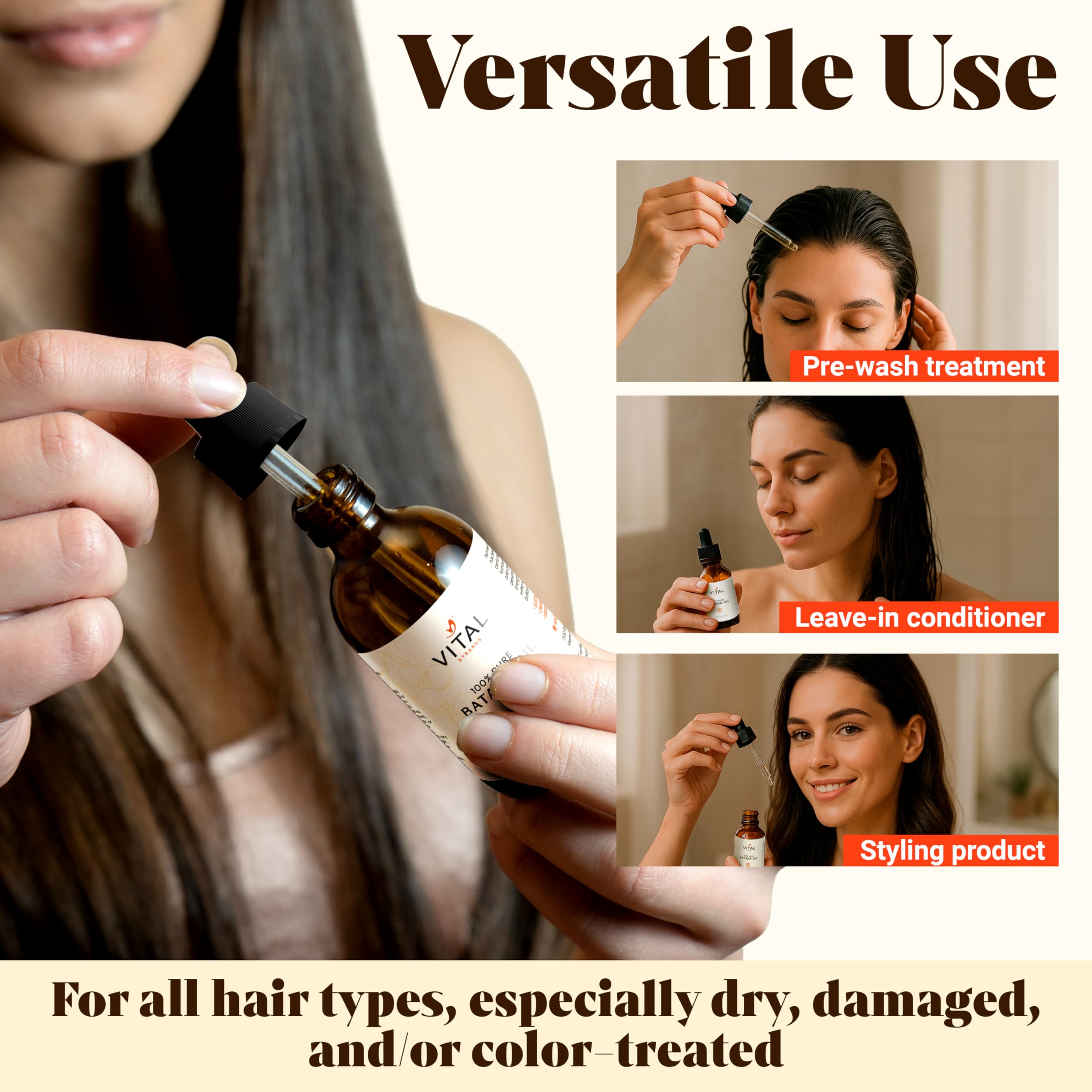 Vital Strands Batana Oil absorbed quickly for shine without greasiness.