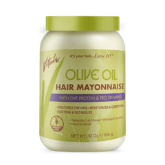 Vitale Olive Oil Hair Mayonnaise bottle showing nourishing formula for dry hair