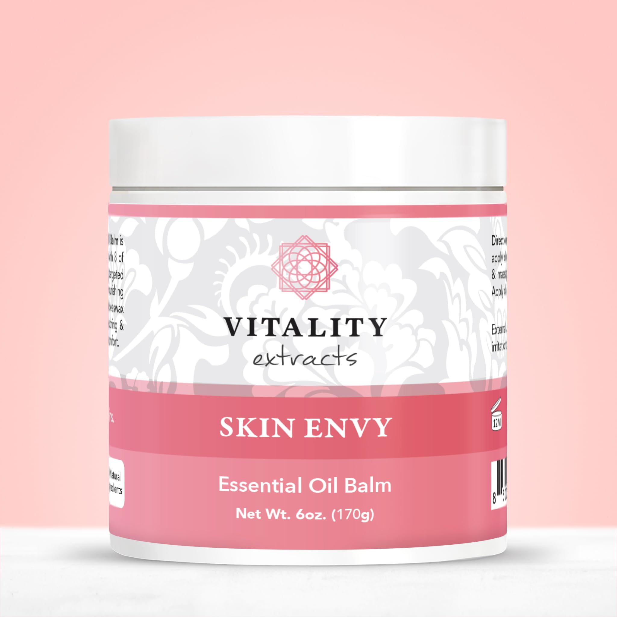 Vitality Extracts Skin Envy Balm in use, applying during a soothing morning skincare routine