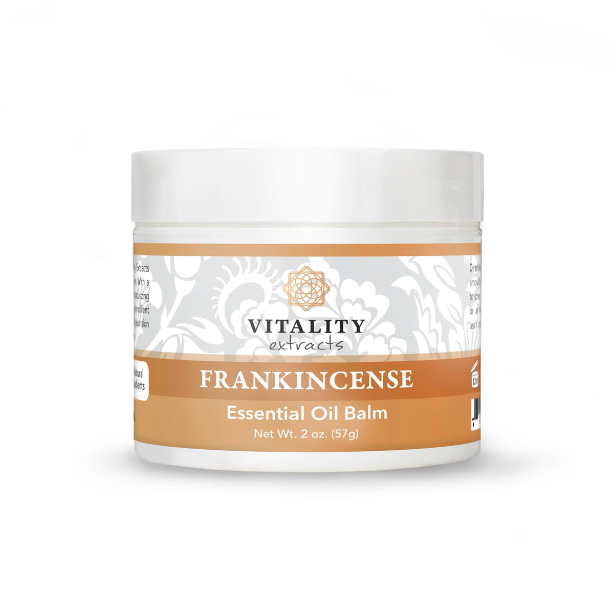 Vitality Frankincense Balm 2oz jar delivers deep hydration for dry skin.