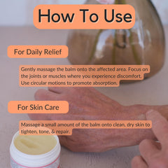 Application of Vitality Frankincense Balm on dry skin after shower.