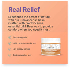 Close-up of Vitality Frankincense Balm ingredients nourished with olive and almond oils.