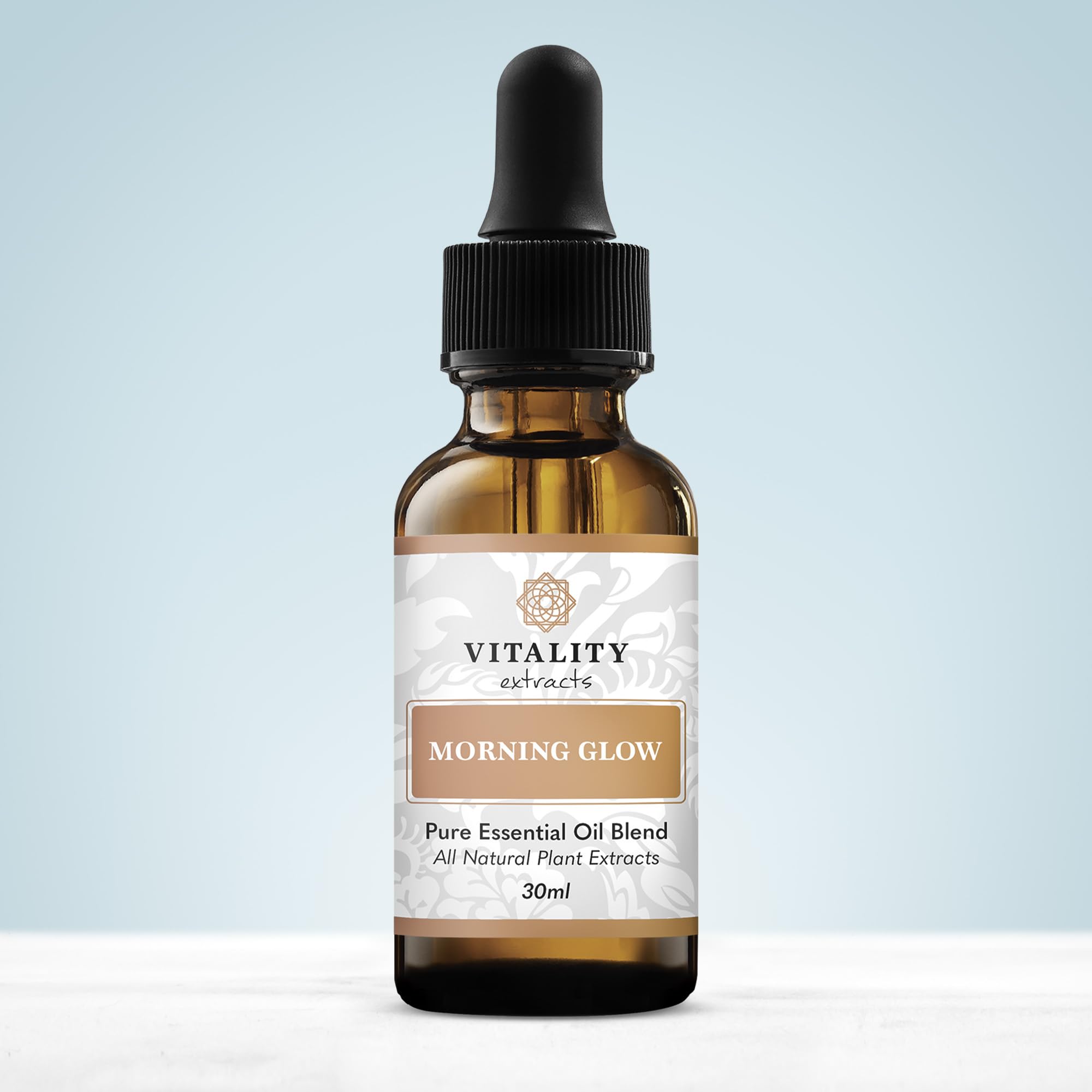 Vitality Morning Glow texture swirl shows lightweight, non-greasy finish for all skin types