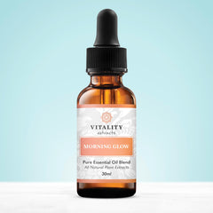 Vitality Morning Glow texture swirl shows lightweight, non-greasy finish for all skin types