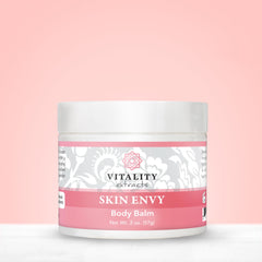 Vitality Skin Envy Balm jar closeup for easy daily moisture during routine.