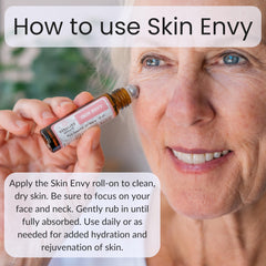 Vitality Skin Envy serum pump demonstrates easy application and quick absorption for daily care.