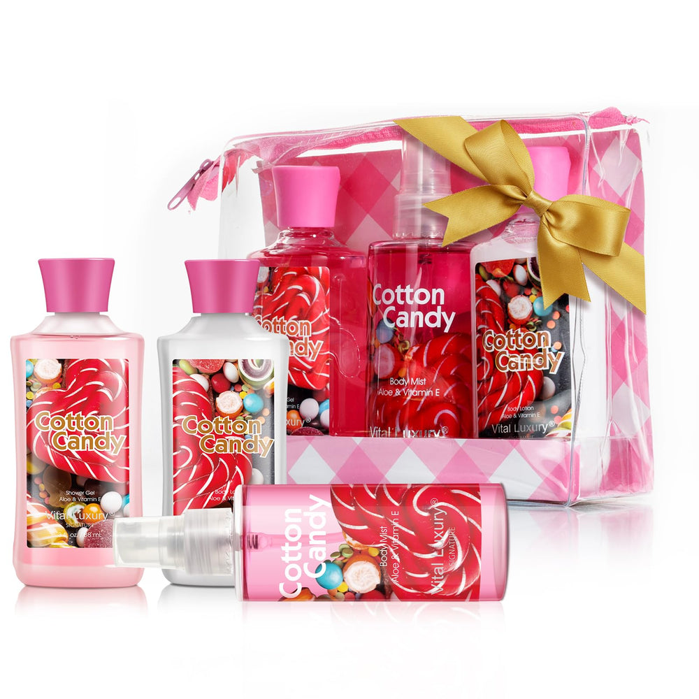 Vital Luxury cotton candy body lotion dispense for daily hydration