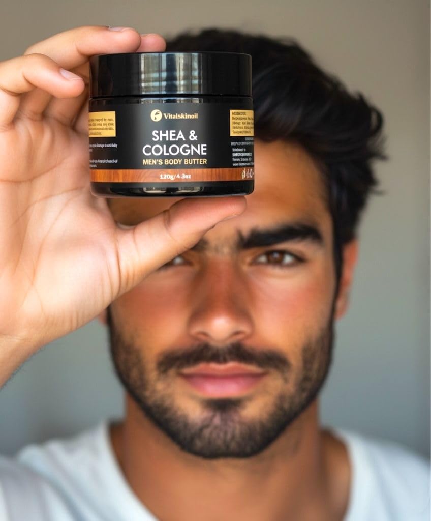VITALSKINOIL body butter with Cologne fragrance for masculine grooming