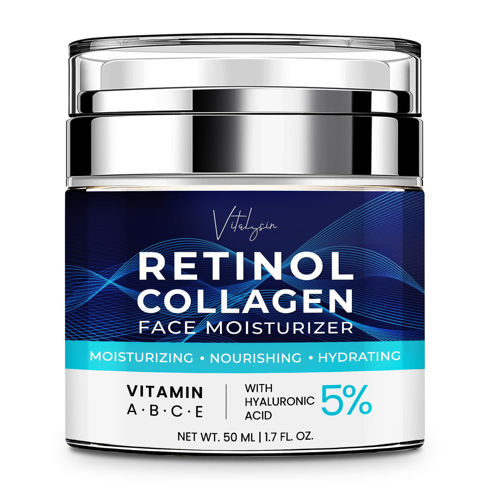 Vitalysin face moisturizer bottle closeup showing premium packaging and aging-skin care potential