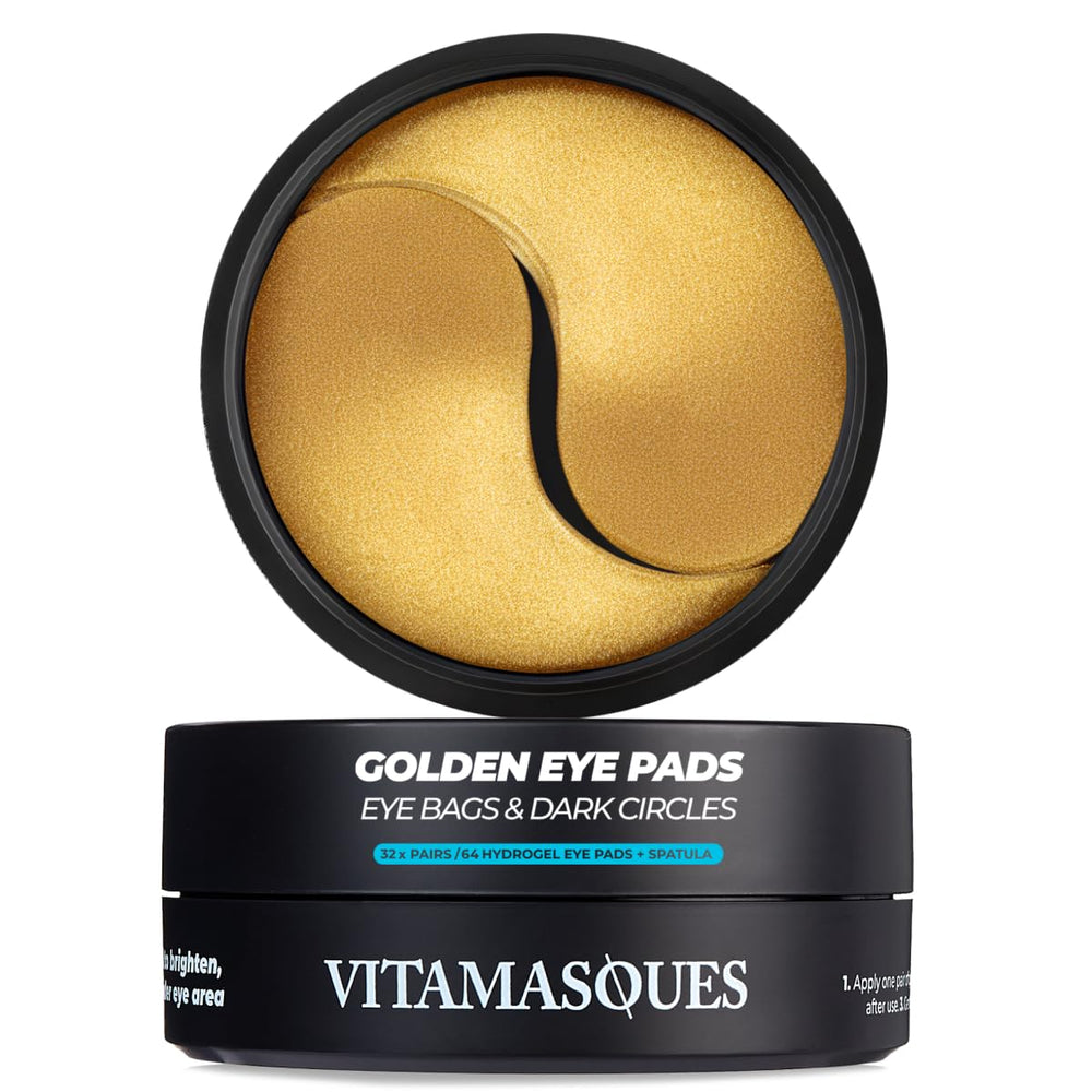 Vitamasques Golden Hydrogel Eye Pads closeup, cooling under-eye care