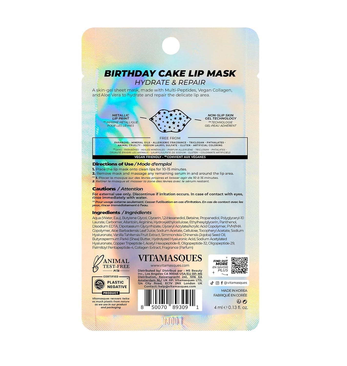 Vitamasques lip mask 3-pack vegan cruelty-free clean beauty